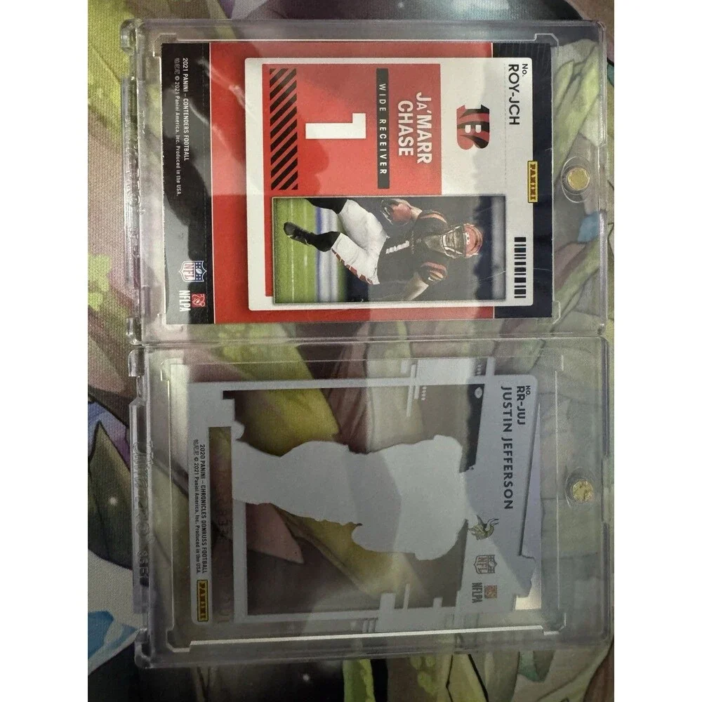 Panini NFL 7Card Lot Justin Jefferson Drew Brees Ja'Marr Chase RC Auto Numbered